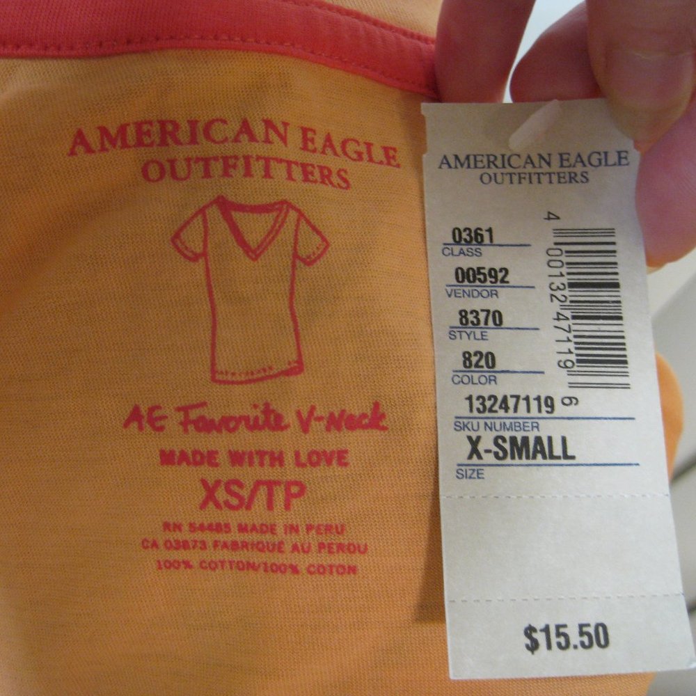 NWT American Eagle AE orange favorite tee t shirt top XS extra small - Picture 5 of 5